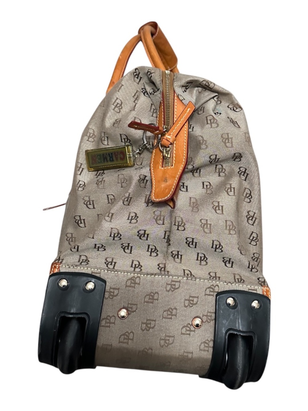Dooney & Bourke Monogram Rolling Duffel Bag – Travel Luggage w/ Leather Trim - Picture 4 of 8